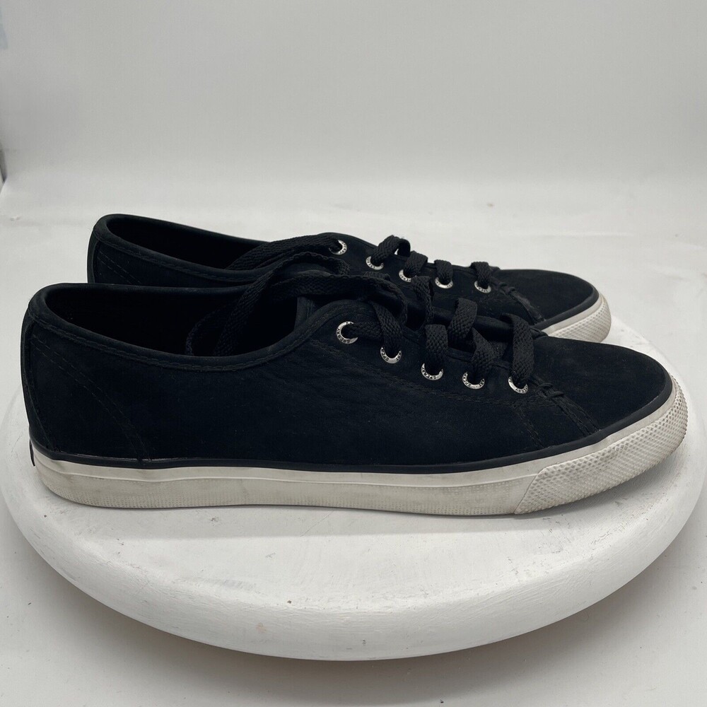 Sperry Womens Crest Vibe Retro Style Low Top Black Suede Sneakers size 9